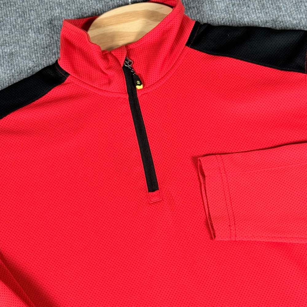 IZOD Performax Mens Medium Golf 1/4‎ Zip Pullover Long Sleeve Red Athletic Top
